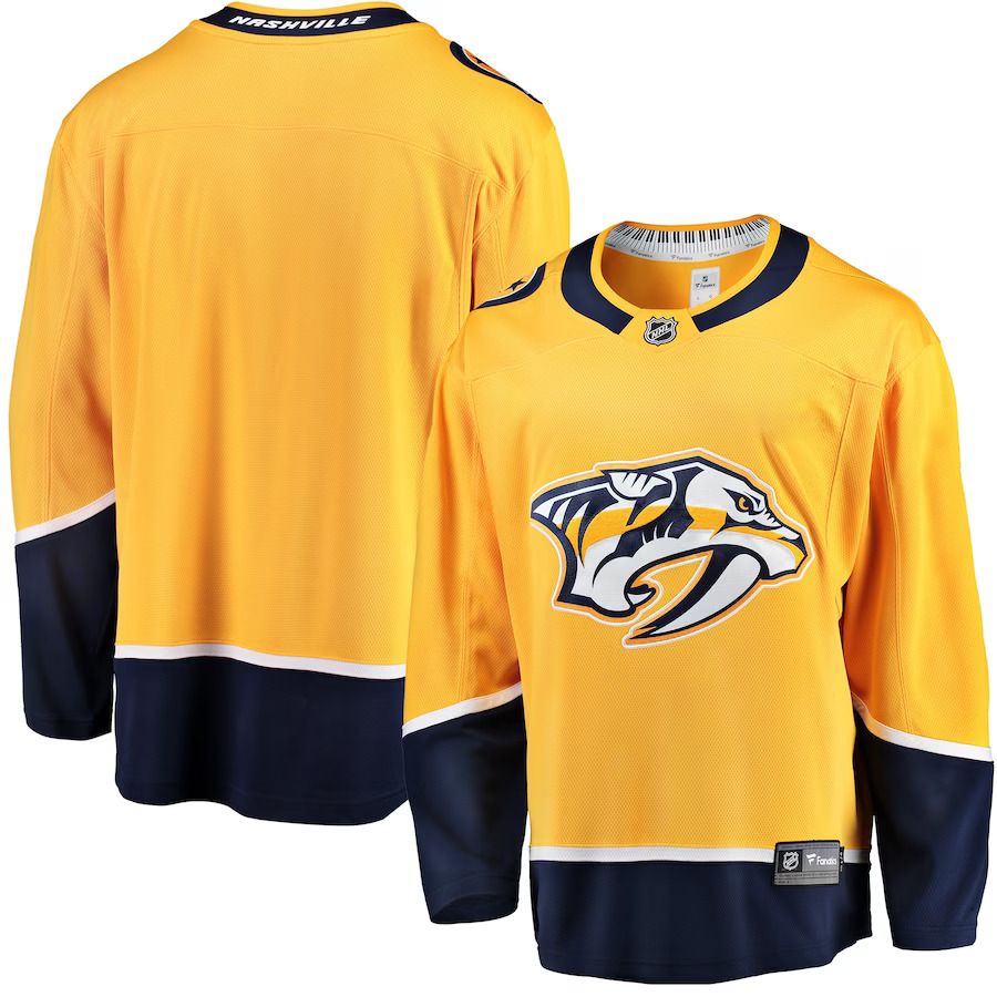 Men Nashville Predators Fanatics Branded Gold Breakaway Home NHL Jersey->nashville predators->NHL Jersey